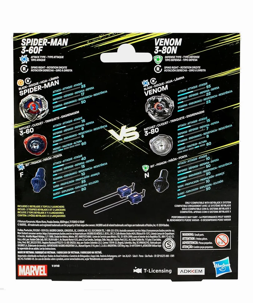 Beyblade X - Marvel Dual Pack: Spider-Man 3-60F & Venom 3-80N - immagine 3