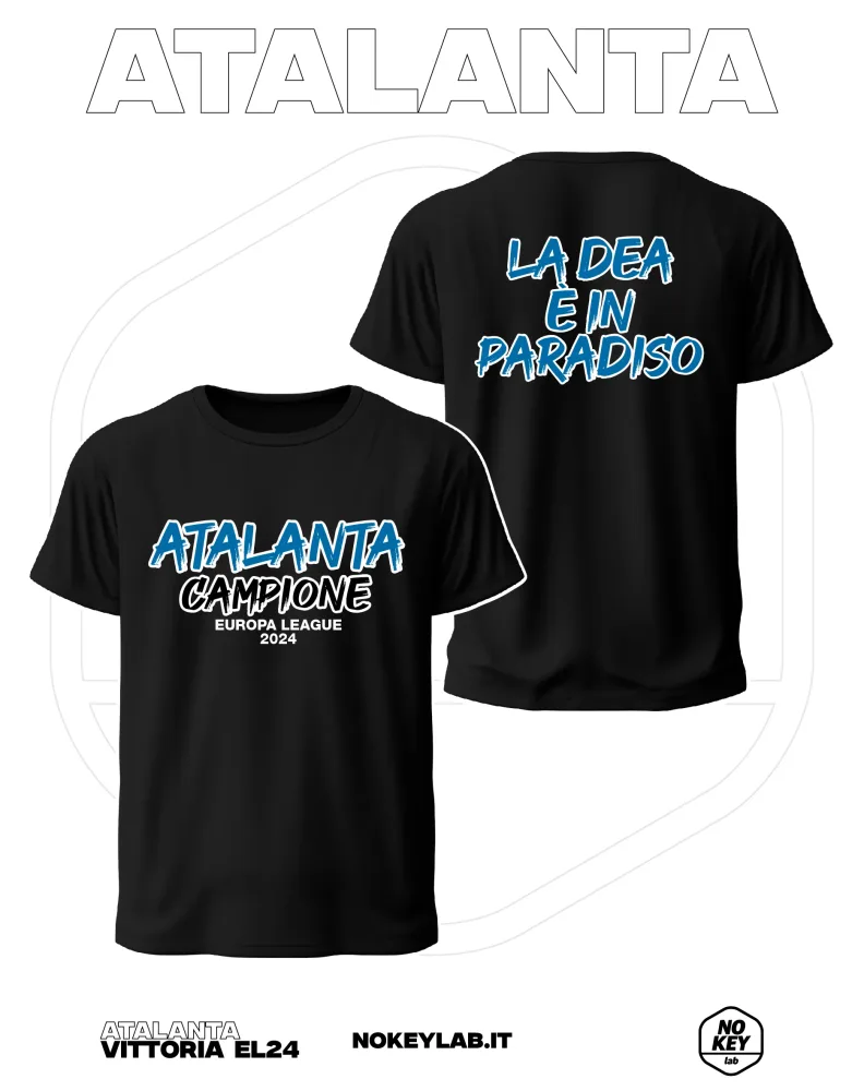 T-SHIRT ATALANTA VITTORIA EUROPA LEAGUE 2024 T-SHIRT ATALANTA VITTORIA EUROPA LEAGUE 2024