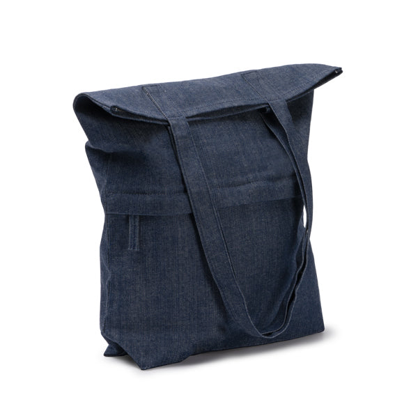 Borsa in Denim Riciclato – Tasca Frontale con Zip e Tracolla Lunga 70 cm Borsa in Denim Riciclato – Tasca Frontale con Zip e Tracolla Lunga 70 cm