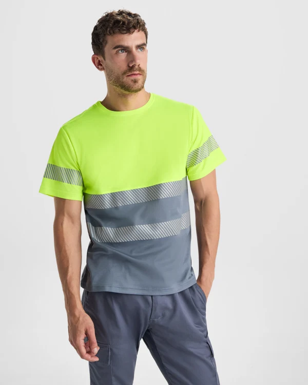 T-shirt Alta Visibilità Maniche Corte – Traspirante con Fasce Riflettenti