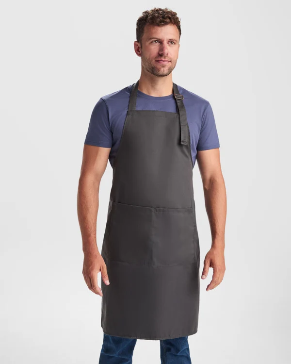 Grembiule Lungo in Twill – Cinturino con Regolatore e Lacci Coordinati in Vita