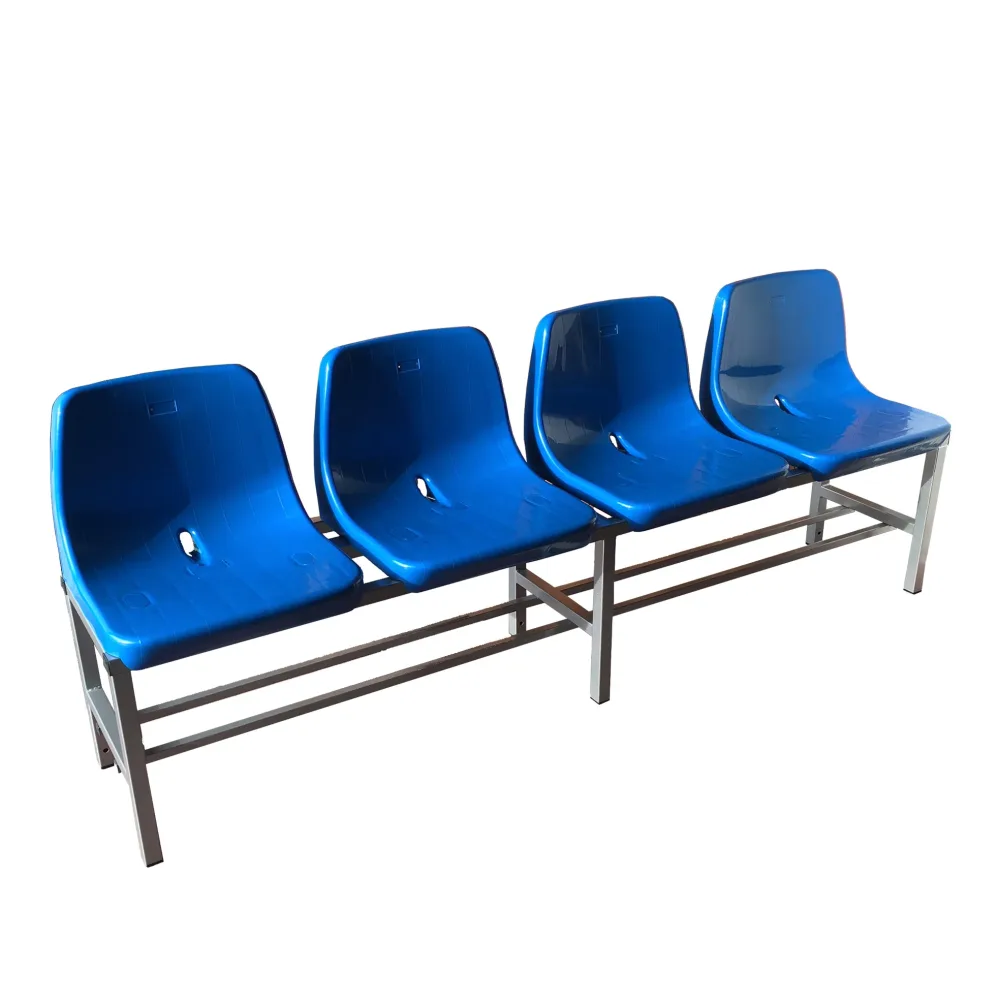 Panca Spogliatoio con Seduta e Schienale - Alluminio 30x30mm - 4 Scocche Blu - 2 Metri