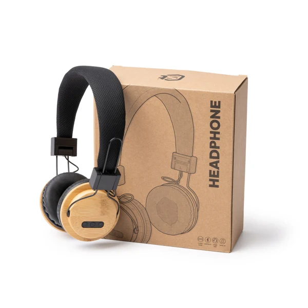 Cuffie Wireless Eco in Bambù e Tessuto RPET - immagine 2