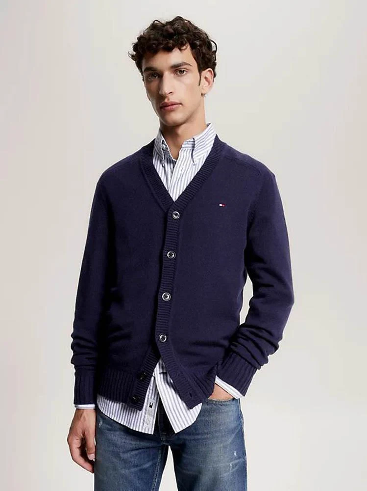 Tommy Hilfiger Maglia Uomo Multi Htr Merino Cardigan - immagine 2