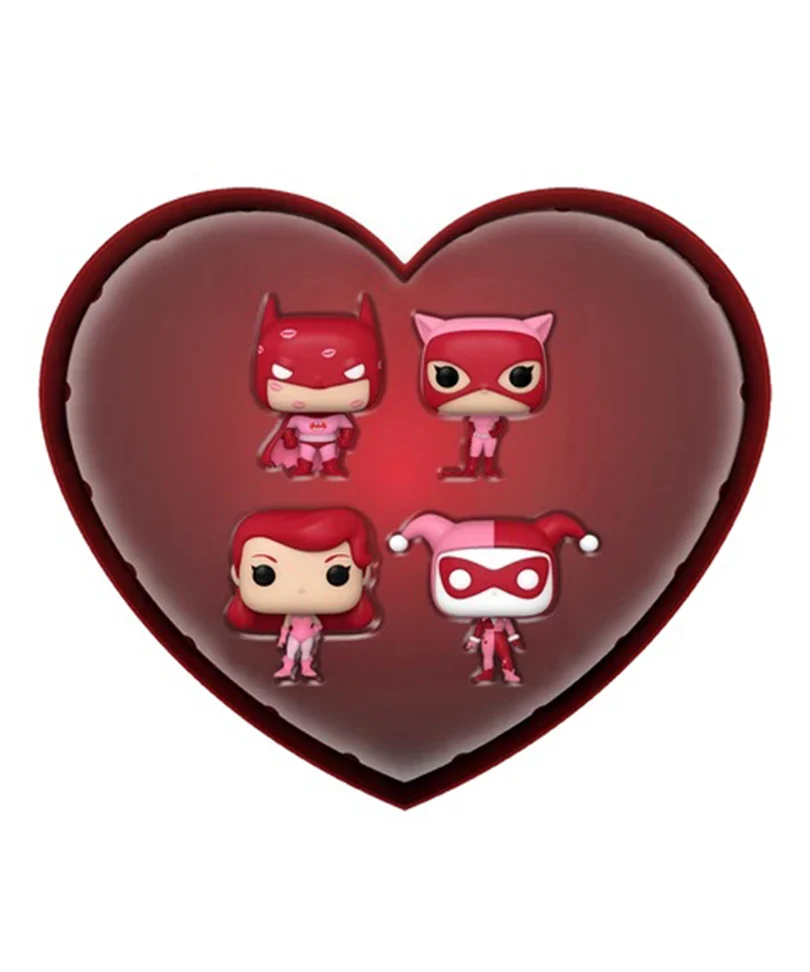 Batman / Catwoman / Poison Ivy / Harley Quinn 4-pack DC Valentine Mystery Minis