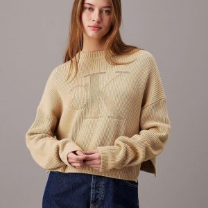 Calvin Klein Maglia Donna Logo Intarsia