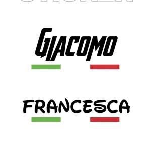 Nome adesivo con bandiera
