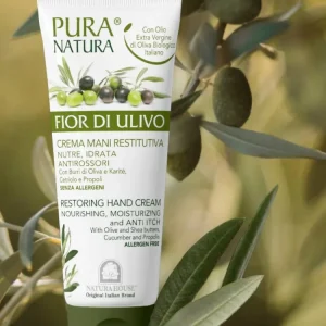 FIOR DI ULIVO CREMA MANI RESTITUTIVA, Nutre e Idrata, Antirossori – 75 ml