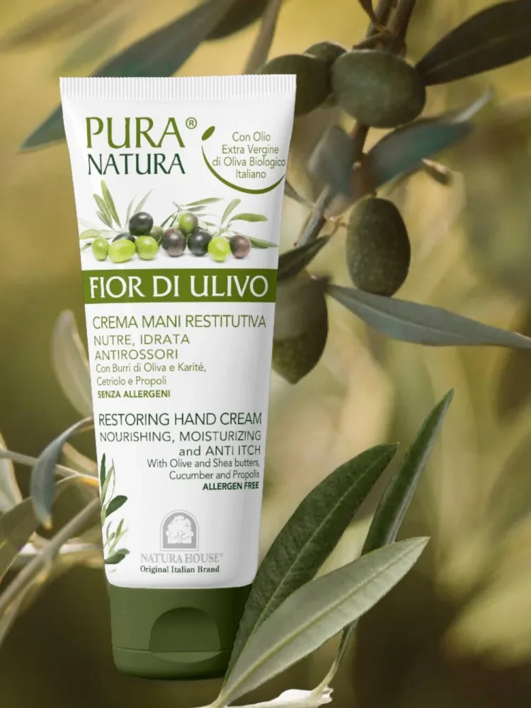 FIOR DI ULIVO CREMA MANI RESTITUTIVA, Nutre e Idrata, Antirossori – 75 ml