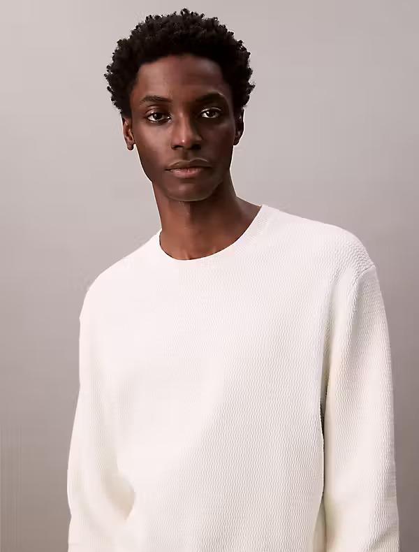 Calvin Klein Maglia Uomo Ls Txtr Cotton