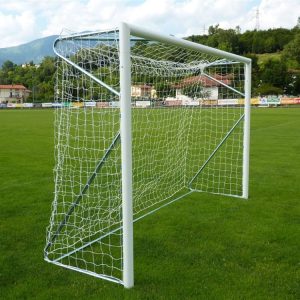 Porta da Calcetto Mobile – Alluminio Tondo Ø80mm con Nervature – Certificata UNI-EN 749 – 3x2m