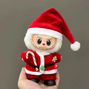 Set Outfit Vestito di Babbo Natale per Labubu (17 cm)