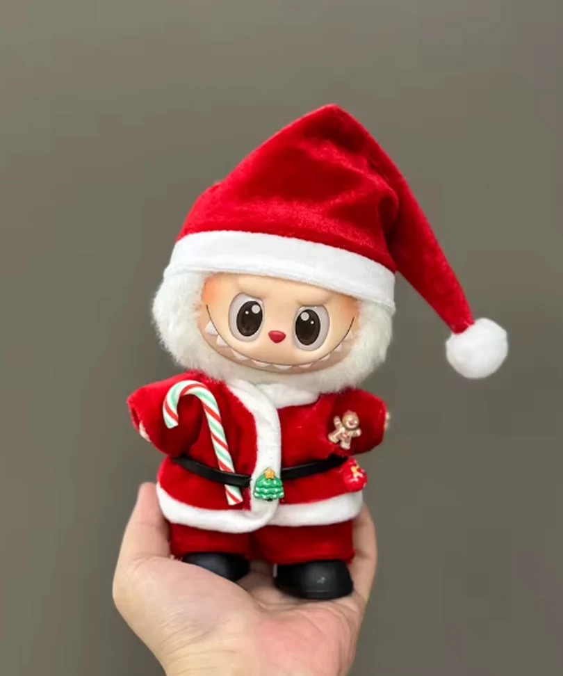 Set Outfit Vestito di Babbo Natale per Labubu (17 cm)