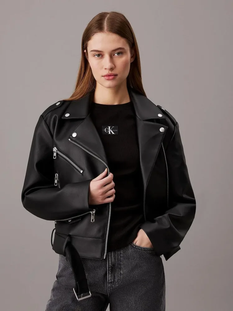 Calvin Klein Giacca Donna Classic Faux Biker