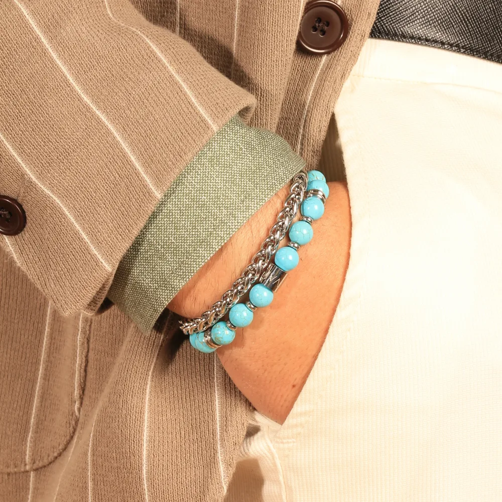 TURCHESE Bracciale elastico 8mm - immagine 3