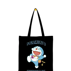 Tote Bag in Cotone Nera – Doraemon Tote Bag in Cotone Nera – Doraemon