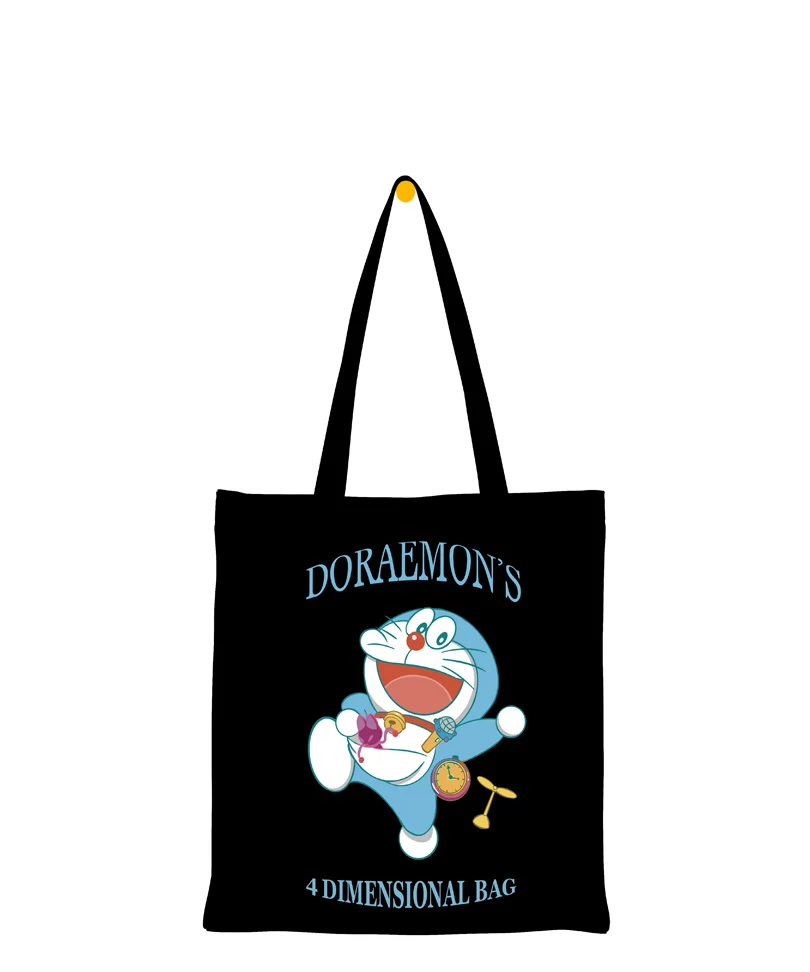 Tote Bag in Cotone Nera - Doraemon