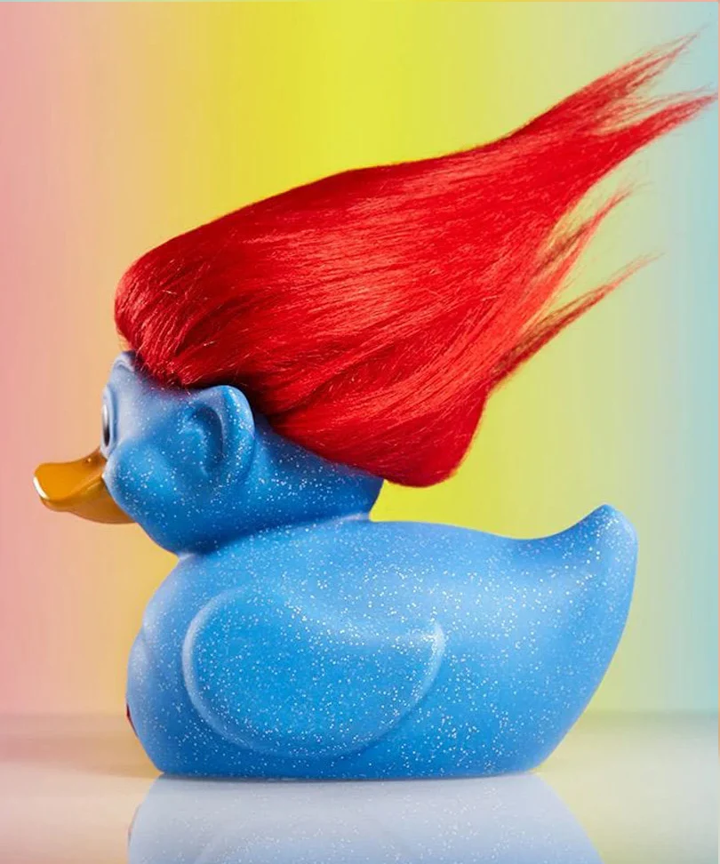 Trolls Glitter Blue Troll (Blue with Red Hair) TUBBZ Cosplaying Duck Collectable - immagine 2