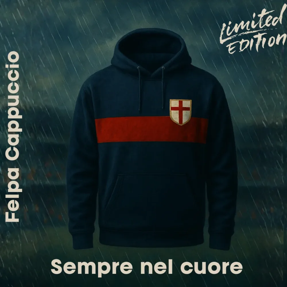Felpa Genoa "Nel Cuore Sempre" | Edizione Limitata Blu Navy - immagine 2