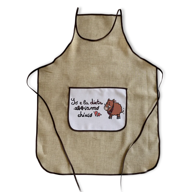 Grembiule in Juta con tasca personalizzabile