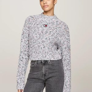 Tommy Hilfiger Maglia Donna Mockneck Marled Yarn Tommy Hilfiger Maglia Donna Mockneck Marled Yarn