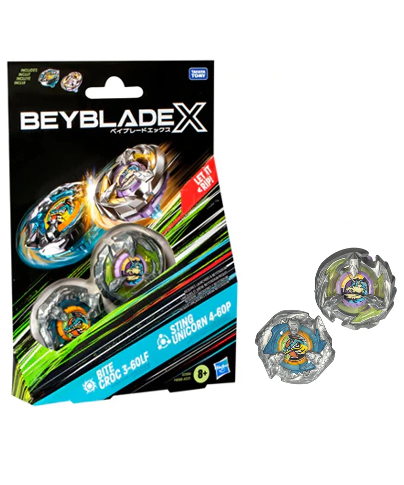 Beyblade X - Dual Pack: Bite Croc 3-60LF e Sting Unicorn 4-60P