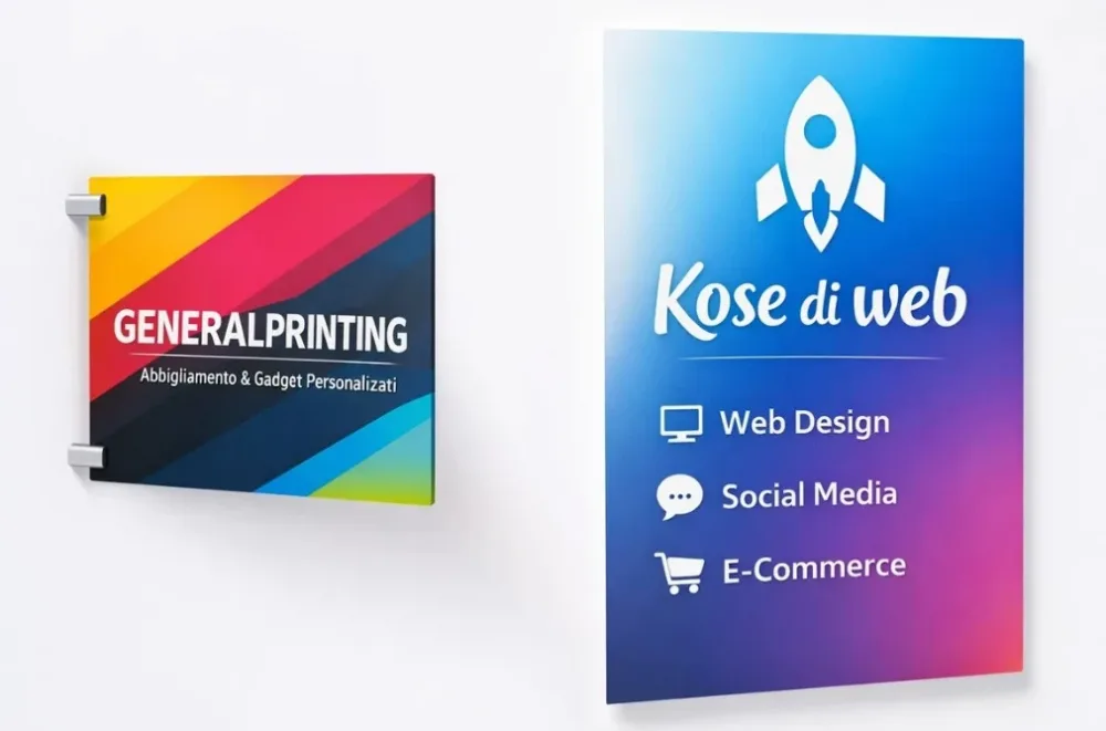 Targhe in Plexiglass Personalizzate – Trasparente con Kit Distanziali