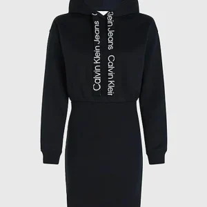 Calvin Klein Abito Donna Logo Elastic Hoodie Dress Calvin Klein Abito Donna Logo Elastic Hoodie Dress