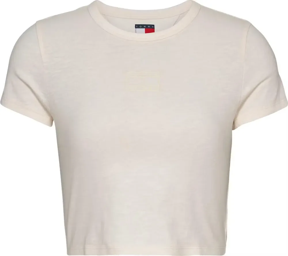 Tommy Hilfiger T Shirt Donna Slim Crop Tonal