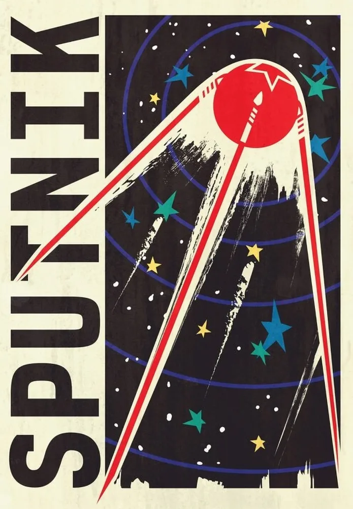 TeesBlitz Collection T-Shirt maglia Sputnik Timeless Space SPACE007 - immagine 3