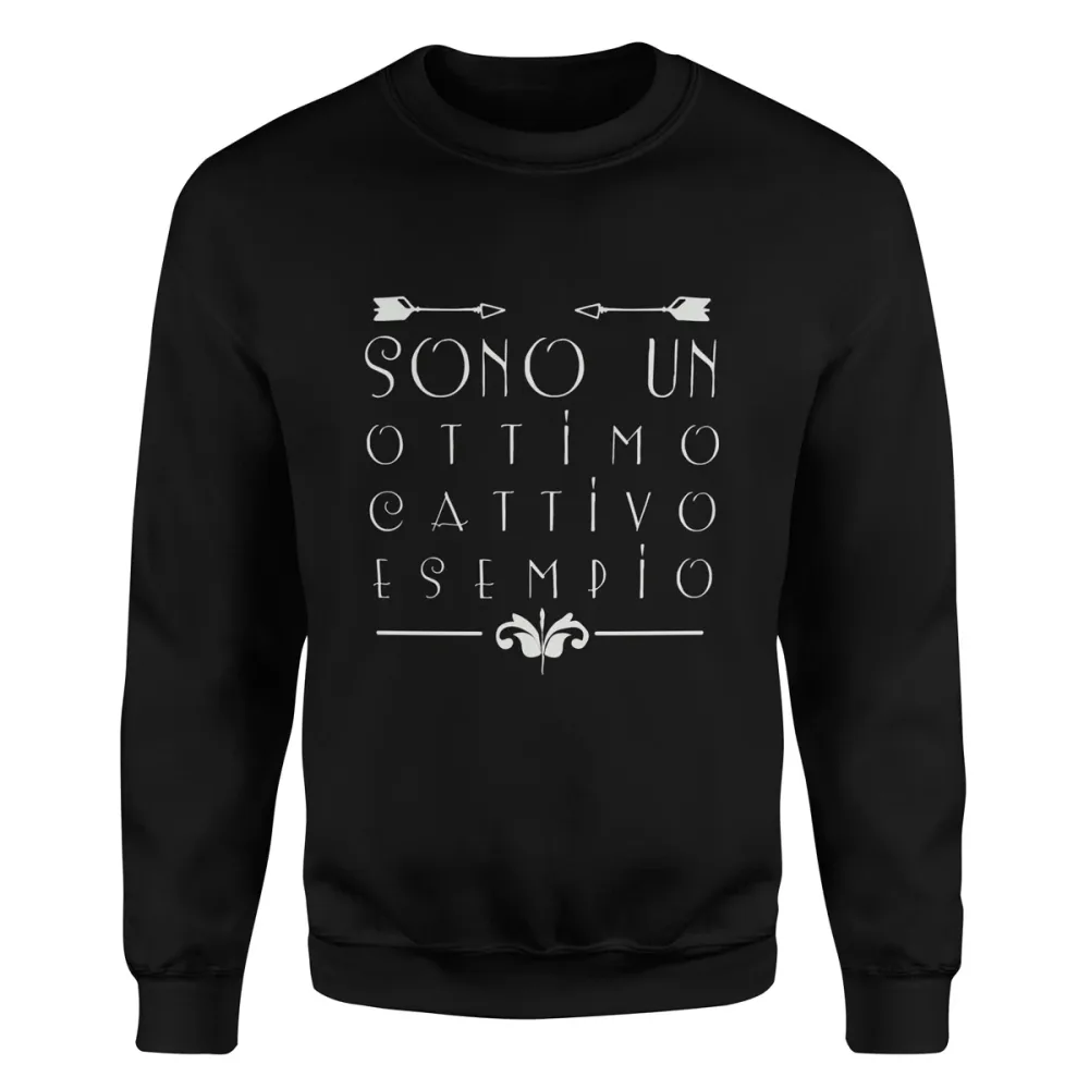 TeesBlitz 314 – Felpa girocollo/cappuccio stampa divertente – Sono un ottimo cattivo esempio