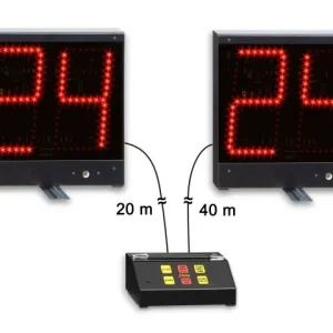 Kit 24/14 Secondi – Coppia di Tabelloni Elettronici per Basket con Console di Comando Integrata Kit 24/14 Secondi – Coppia di Tabelloni Elettronici per Basket con Console di Comando Integrata