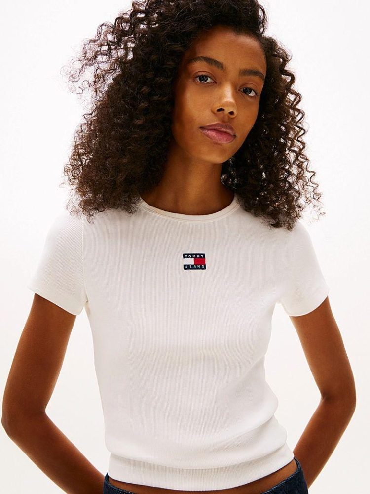 Tommy Hilfiger T Shirt Donna Slim Badge - immagine 2