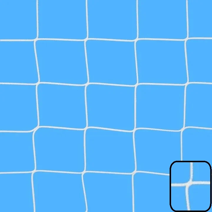 Coppia Reti per Porta da Calcio 5x2m - Polipropilene Ø3mm - Maglia Quadra 11x11cm Senza Nodo