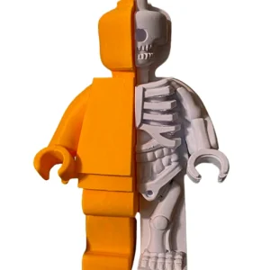 Omino LEGO Half & Half – Minifigure Scheletro / Classico – Stampa 3D (20 cm)