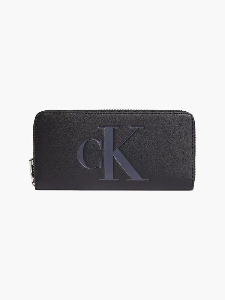Calvin Klein Portafogli Donna Sculpted Zip Around Mono
