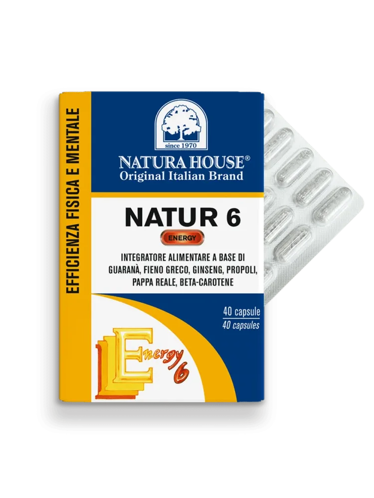NATUR 6 ENERGY Efficienza Fisica e Mentale - Guaranà, Fieno Greco, Ginseng, Propoli, Pappa Reale - immagine 2