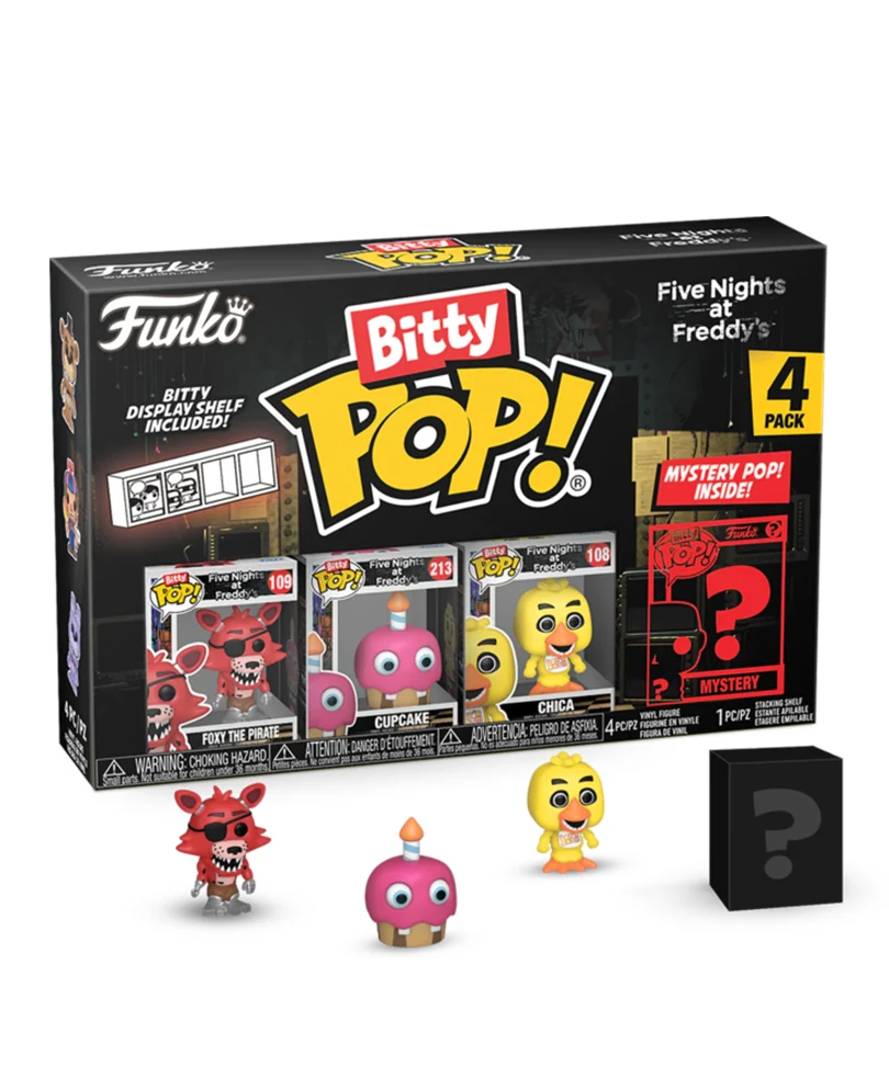 Foxy the Pirate / Cupcake / Chica / Mystery Bitty (4-Pack)