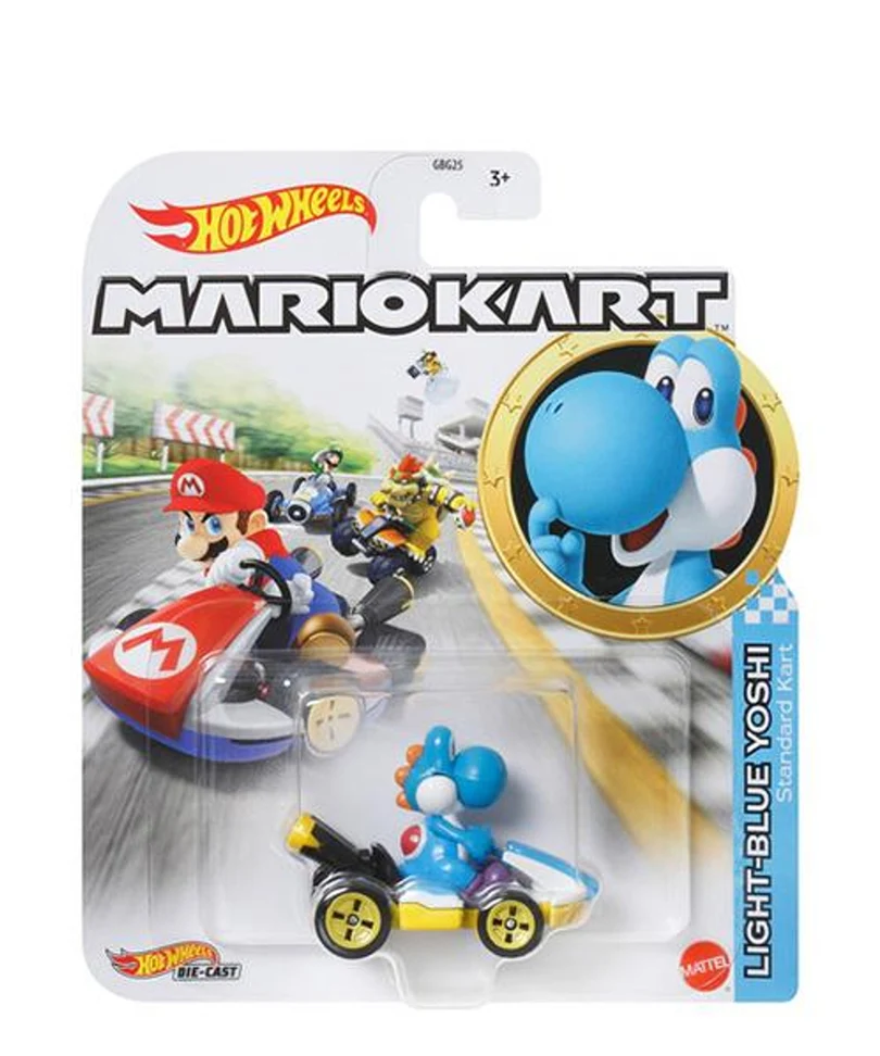 Hot Wheels Super Mario Kart Scala 1:64 - Blue Yoshi