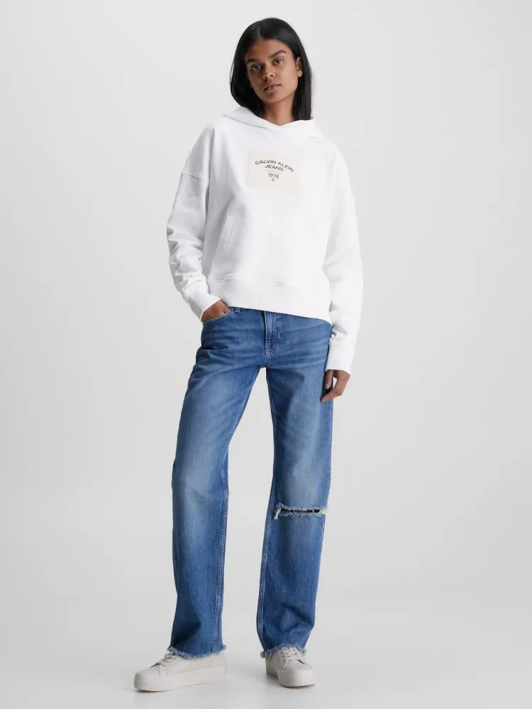 Calvin Klein Felpa Donna Cappuccio Canvas Relaxed - immagine 2