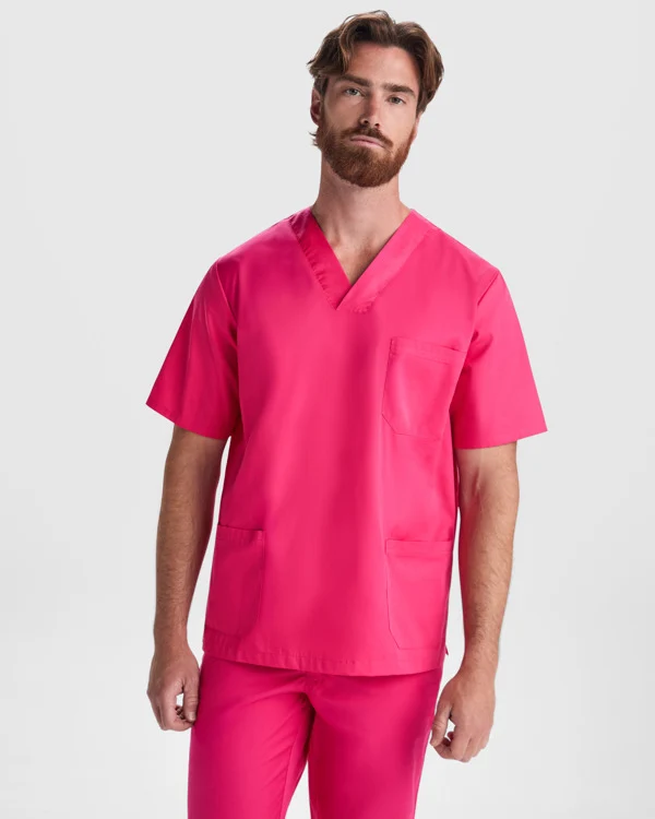 Camice Sanitario Unisex Maniche Corte PANACEA – Collo a V con Tasche a Filetto – 20 pz Personalizzazione Inclusa