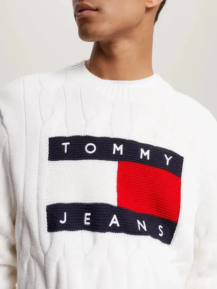 Tommy Hilfiger Maglia Uomo Tjm Rlx Flag Cable Sw - immagine 3
