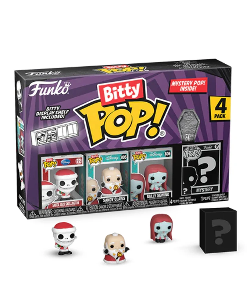 Santa Jack Skellington / Sandy Claws / Sally Sewing / Mystery Bitty (4-Pack)