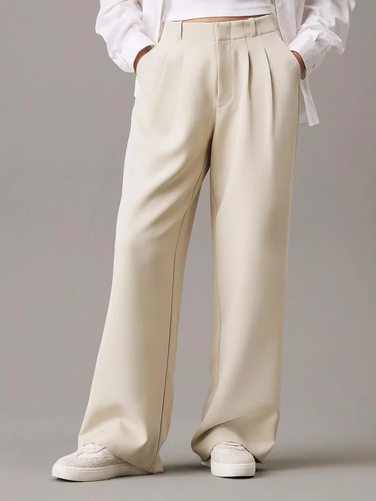 Calvin Klein Pantaloni Donna Stretch Crepe Straight