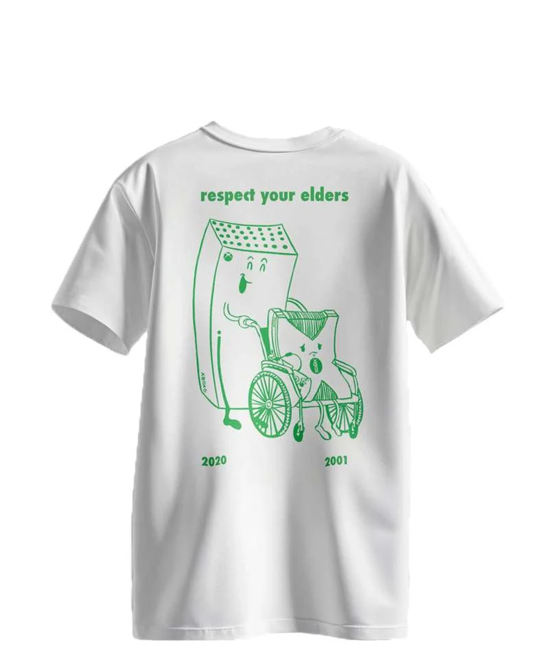 T-Shirt Donna Respect your Elders (X-Box) Bianca