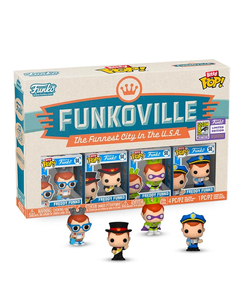 Freddy Funko as Police Officer / Freddy Funko as Ringmaster / Freddy Funko as Nerd / Freddy Funko as Superhero (4-Pack)