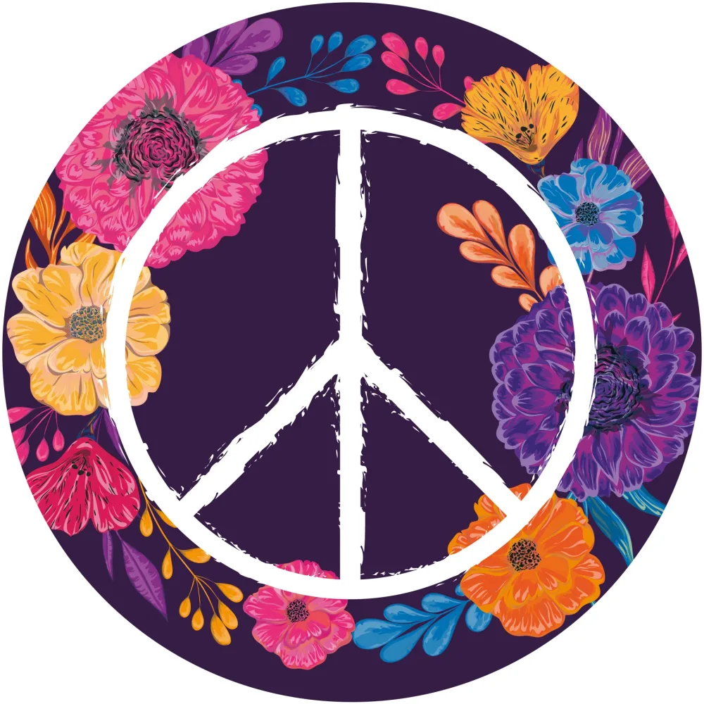Slipmats 33 TB065 – Panno feltro giradischi Seventies – Peace