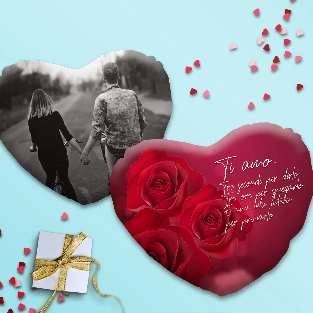 Cuscino a cuore 40×40 personalizzato con retro SAN VALENTINO sv-05