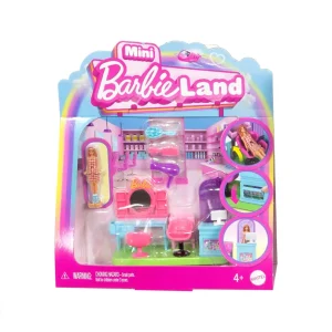 Mini BarbieLand – Set Parrucchiera con Bambola da 3,8 cm, Hair Saloon con Specchio, Area Shampoo e Reception Mini BarbieLand – Set Parrucchiera con Bambola da 3,8 cm, Hair Saloon con Specchio, Area Shampoo e Reception