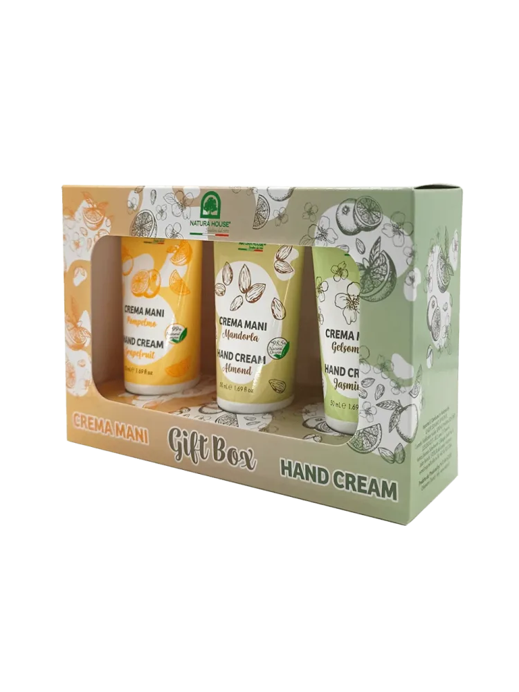 GIFT BOX TRIS CREME MANI Idratanti e Nutrienti - Gelsomino, Mandorla, Pompelmo - immagine 3